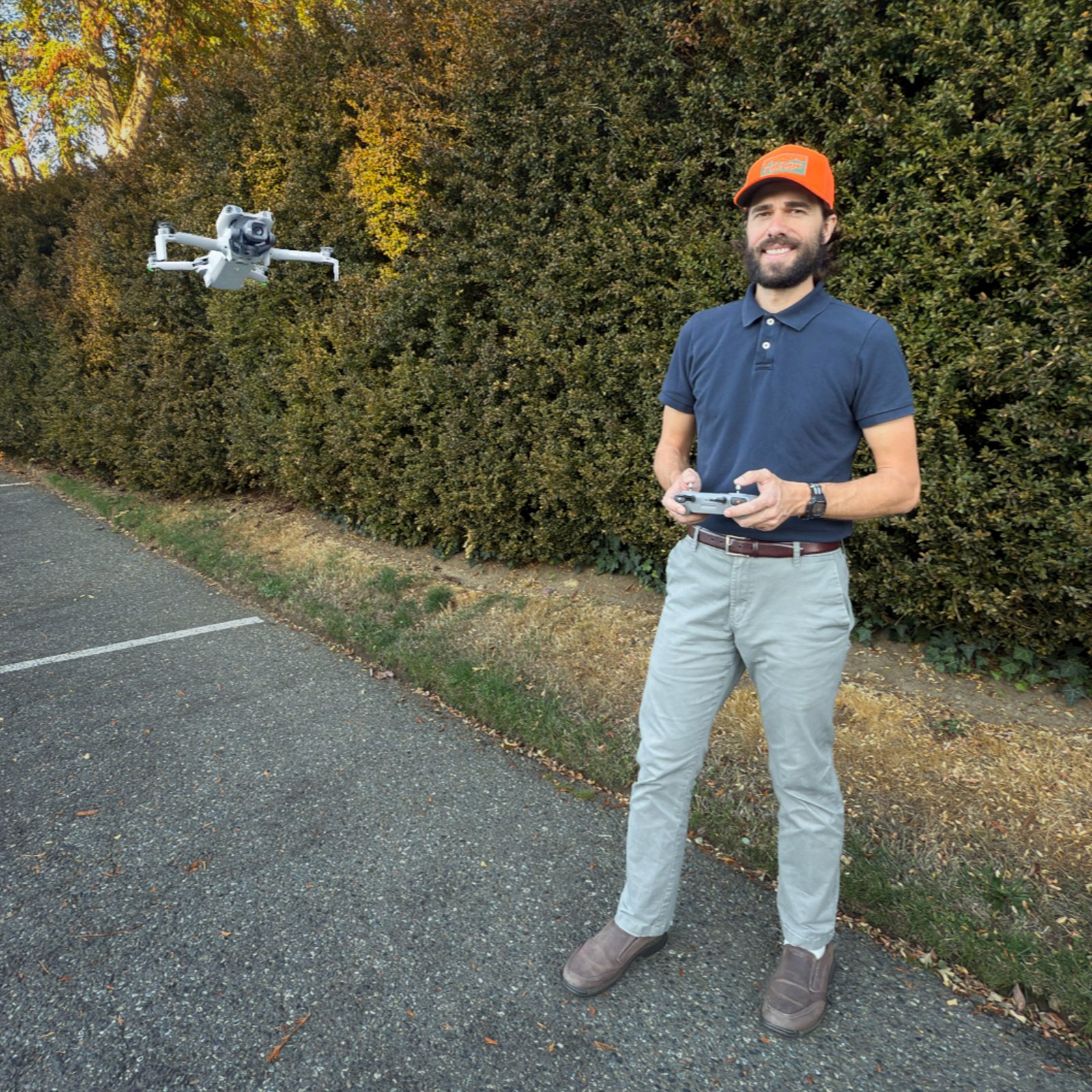Zor Keeler operating a drone for aerial photography